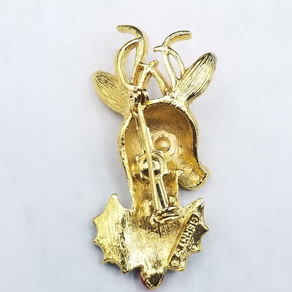 Vintage Gerry's Rudolph Reindeer Xmas brooch - Picture 3 of 7